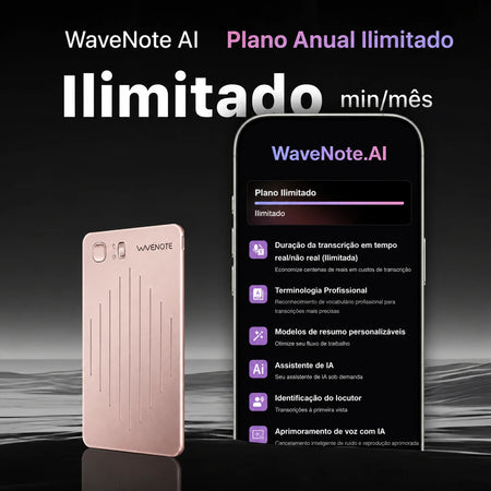 Wavenote AI Gravador & Plano Anual Ilimitado