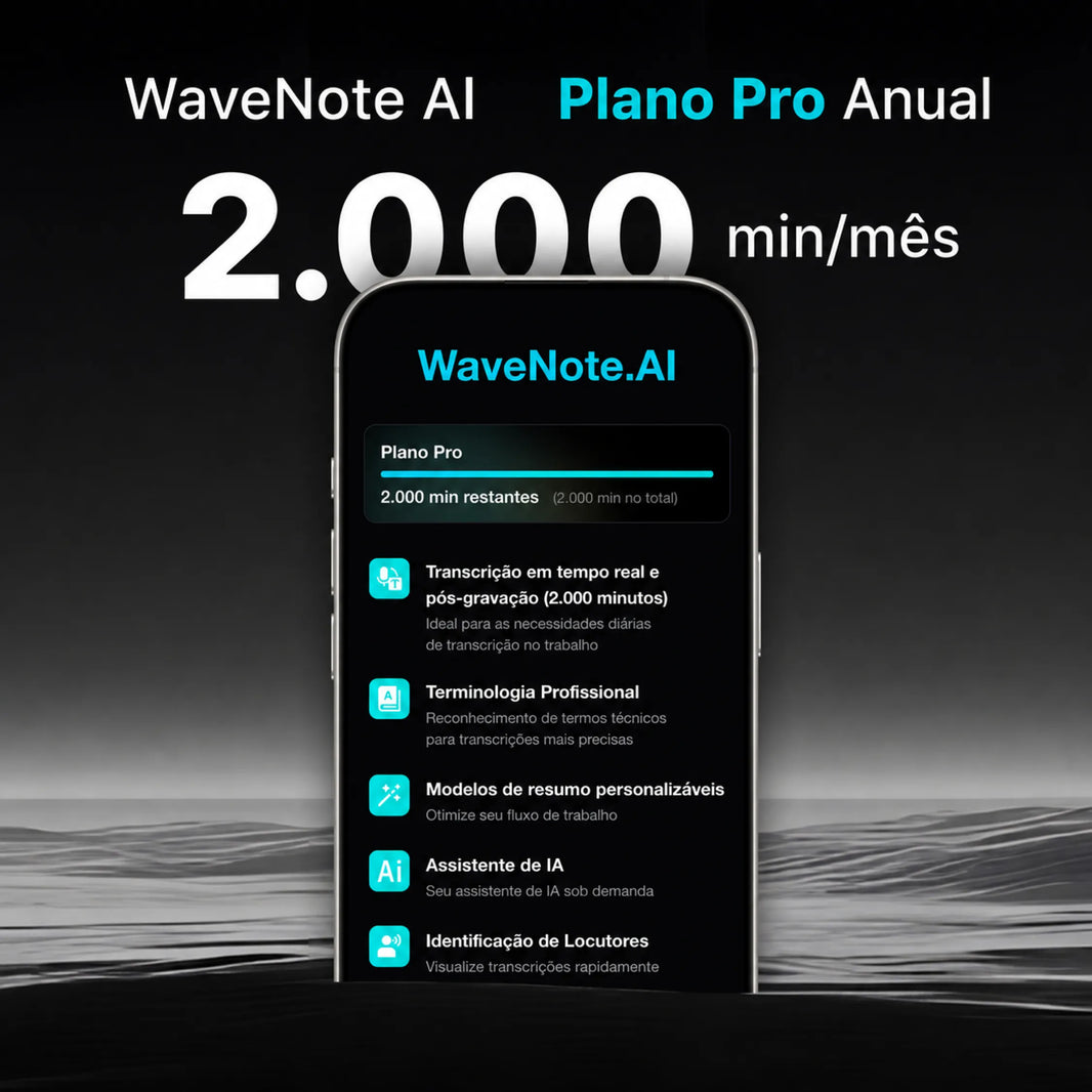 Plano Pro Anual do WaveNote AI